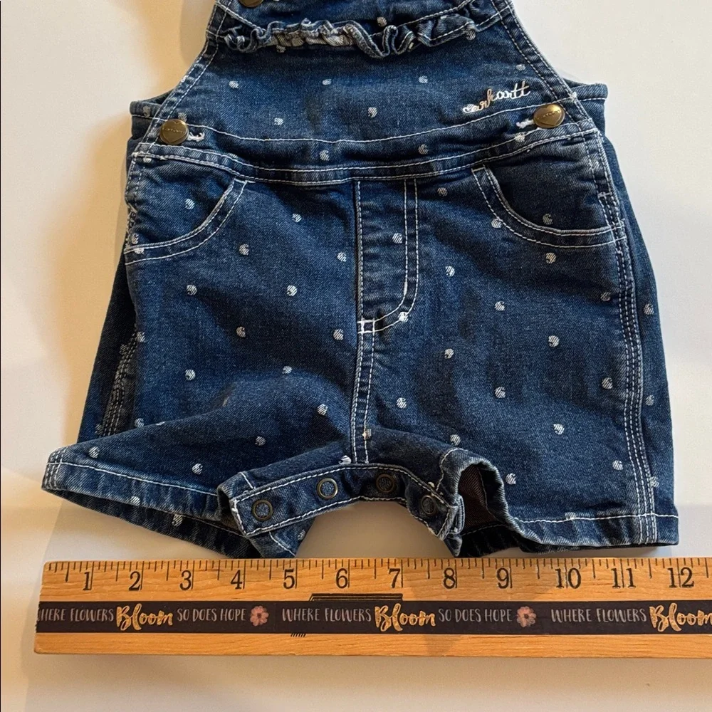 Carhart denim polka dot shortails 12 M Denim Carhart Baby Overall Shorts 12M